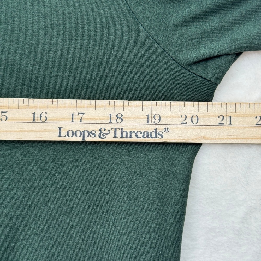Quince T-Shirt Mens M Green Recycled Polyester Blend Short Sleeve Crew Neck - Picture 4 of 9
